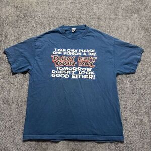 Alstyle Graphic Tee Mens XL Navy Blue Sarcastic Humor Y2K Skater T-Shirt